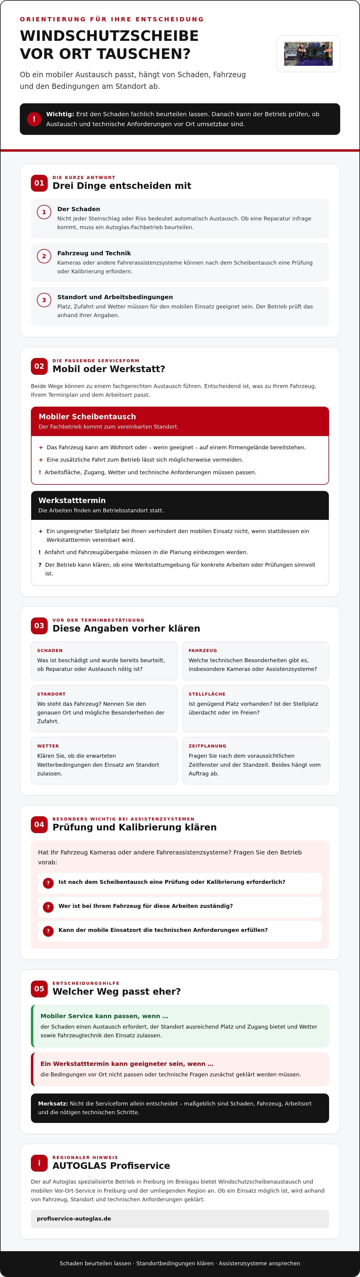 Windschutzscheibe vor Ort tauschen